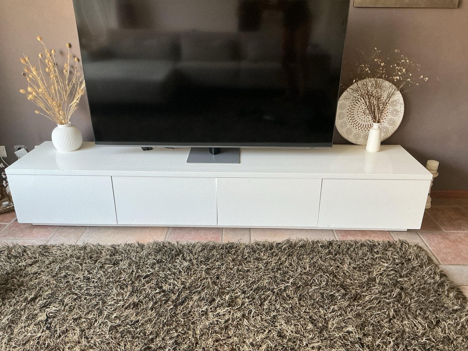 Gratis ophalen: witte tv-meubel met opbergruimte, Ophalen, Kunststof, Gebruikt, 200 cm of meer