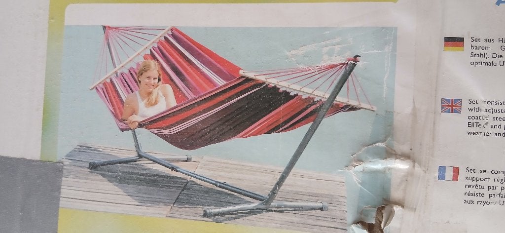 Hangmat op frame, Ophalen, Zo goed als nieuw, Met standaard, Eenpersoons
