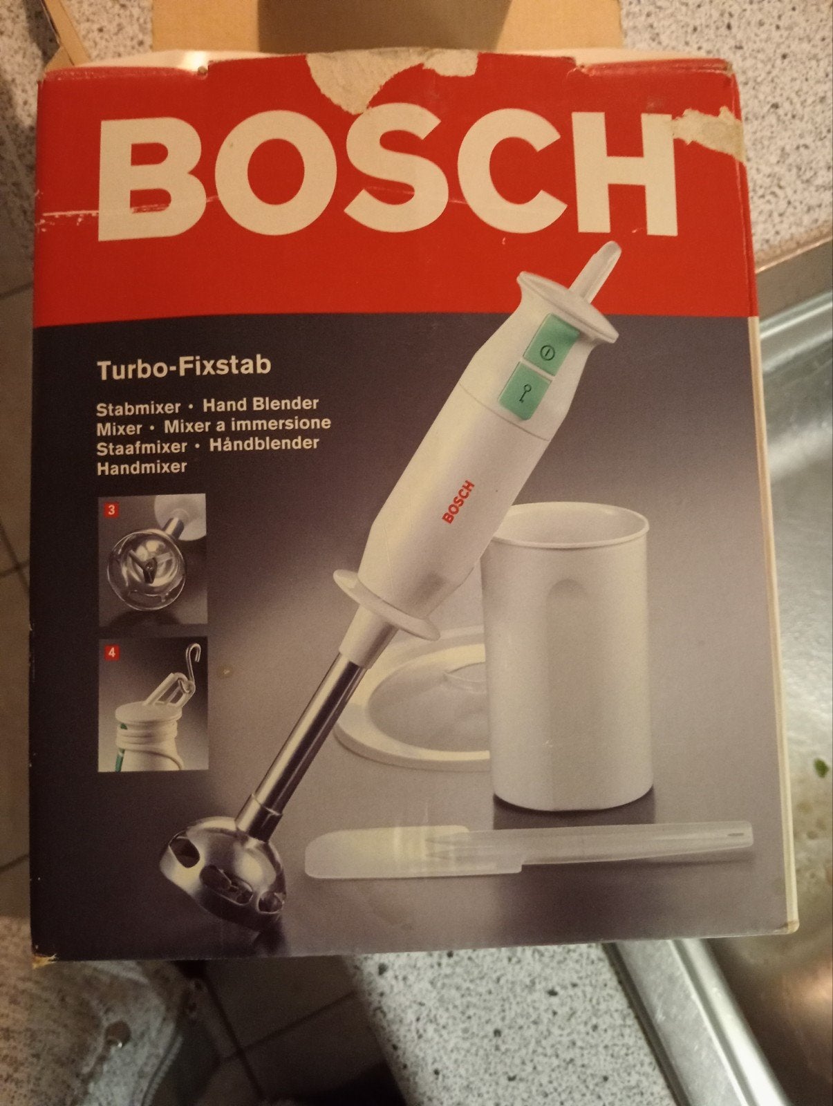Bosch Staafmixer met accessoires, Witgoed en Apparatuur, Minder dan 1 liter, Ophalen of Verzenden, Gebruikt, 1 snelheid