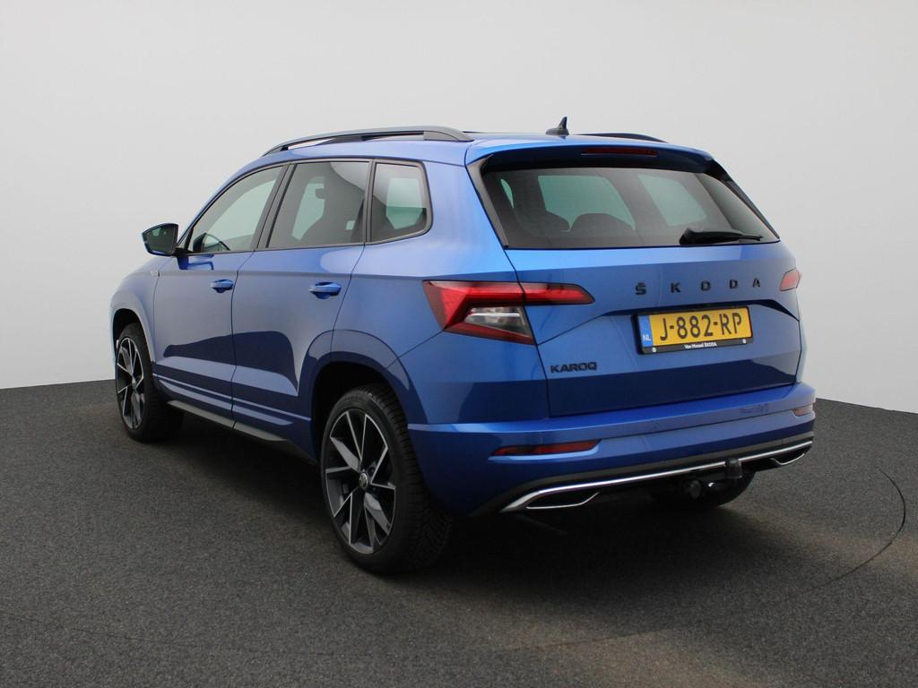 Skoda Karoq 1.5 TSI ACT Sportline Business AUTOMAAT | PANO-S, 12 maanden, Stof, Blauw, Bedrijf
