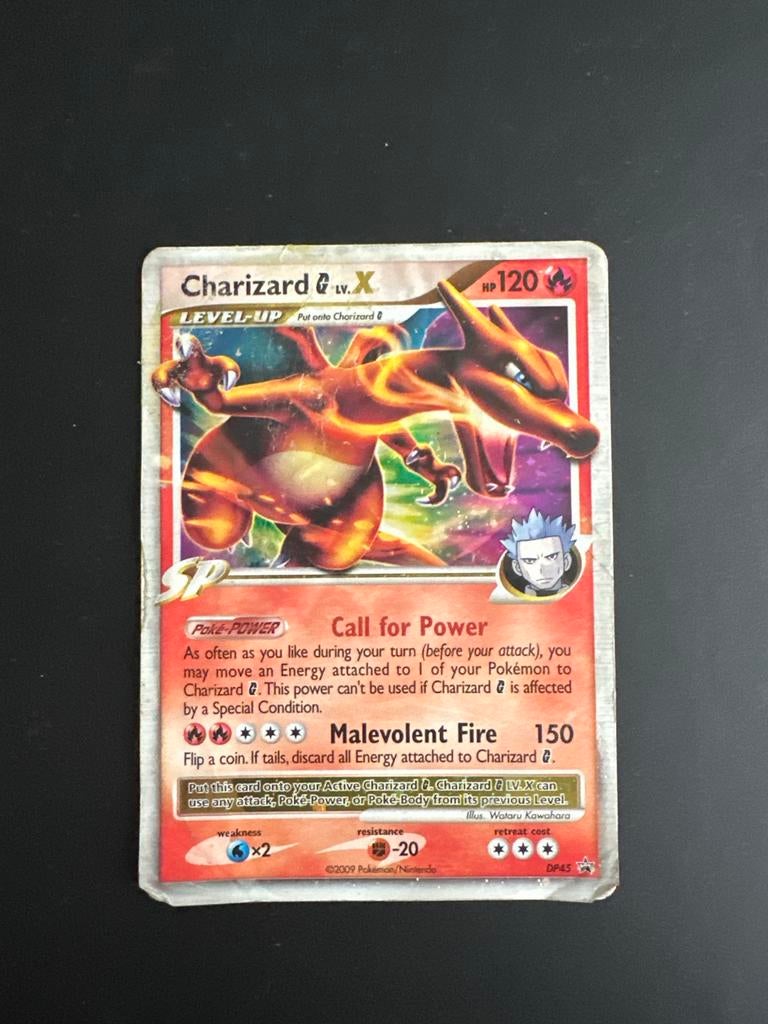 Pokémon Kaart Charizard G Lv.X #DP45 Promo, Ophalen of Verzenden, Gebruikt, Losse kaart, Foil