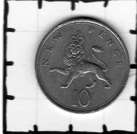 Munt Groot-Brittannië 10 new pence 1975., Verzenden, Overige landen, Losse munt