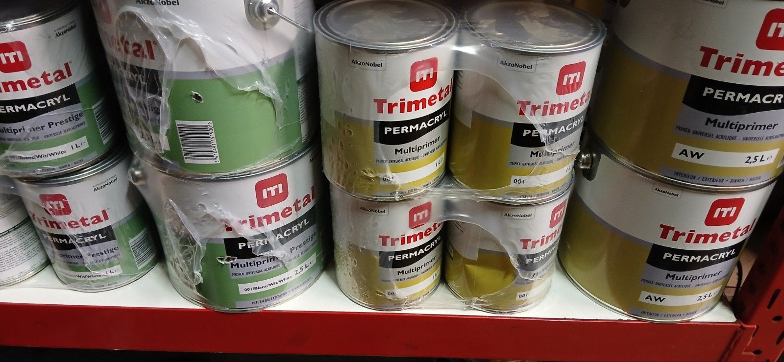 Trimetal Permacryl Multiprimer in 1 en 2.5L Blikken, Minder dan 5 liter, Ophalen of Verzenden, Nieuw, Wit