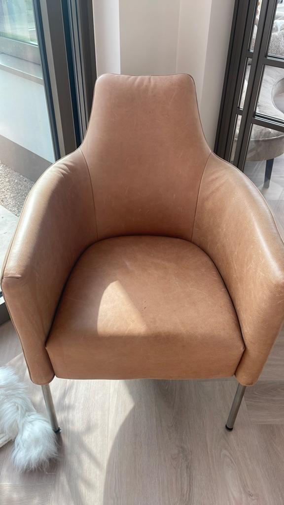 Bert Plantagie salon stoelen 3x, Huis en Inrichting, Ophalen, Zo goed als nieuw, 50 tot 75 cm, Leer