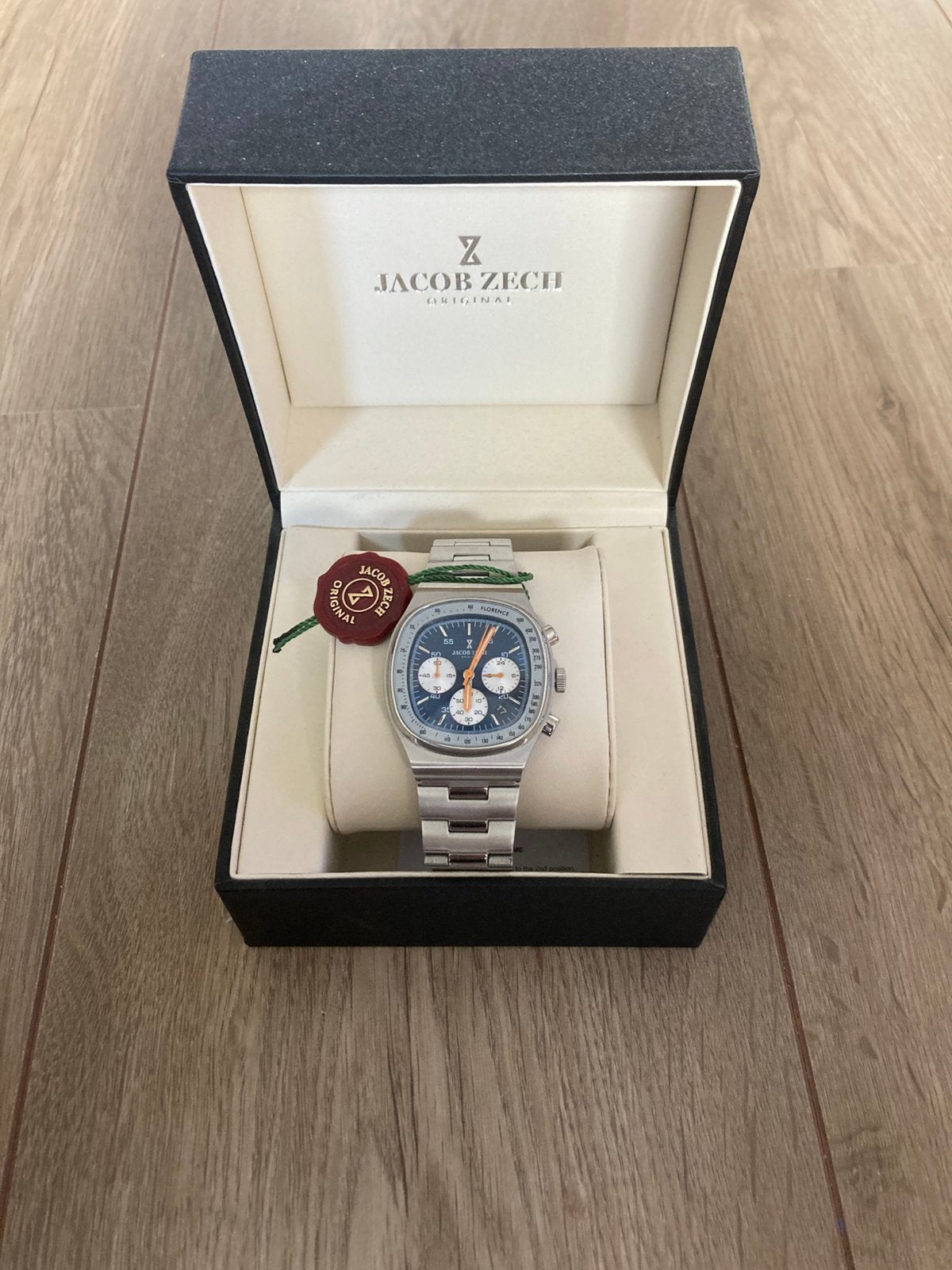Horloge jacob zech florence (Zelden gedragen), Sieraden, Tassen en Uiterlijk, Overige merken, Staal, Staal, Polshorloge