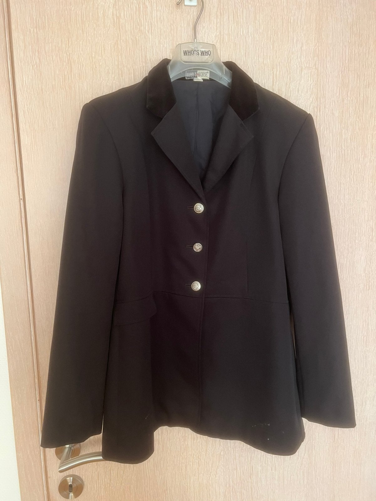 Wedstrijd jasje maat 42 / witte blouse / plastron met speld, Dieren en Toebehoren, Paardrijkleding, Ophalen of Verzenden, Zo goed als nieuw