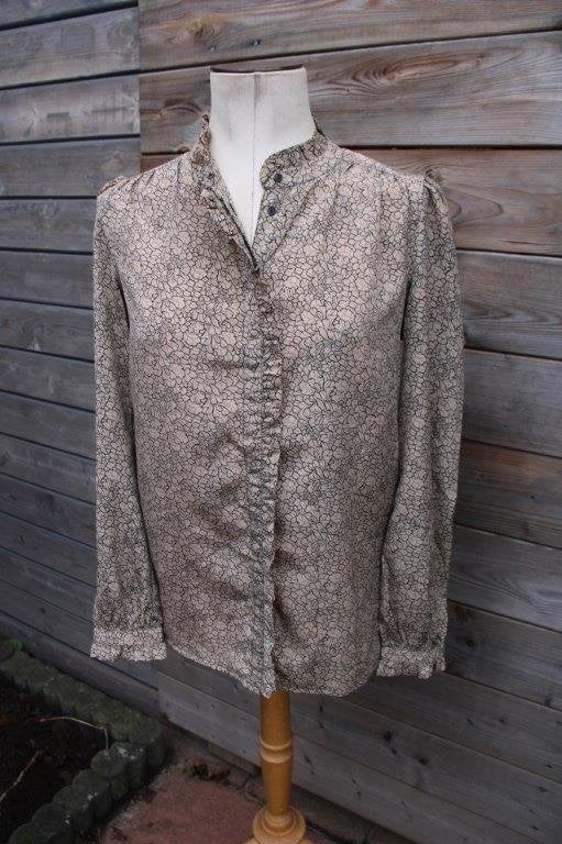 Blouse camel/ zwart By Bar mt M Vaste prijs, Zwart, Ophalen of Verzenden, Zo goed als nieuw, Maat 38/40 (M)