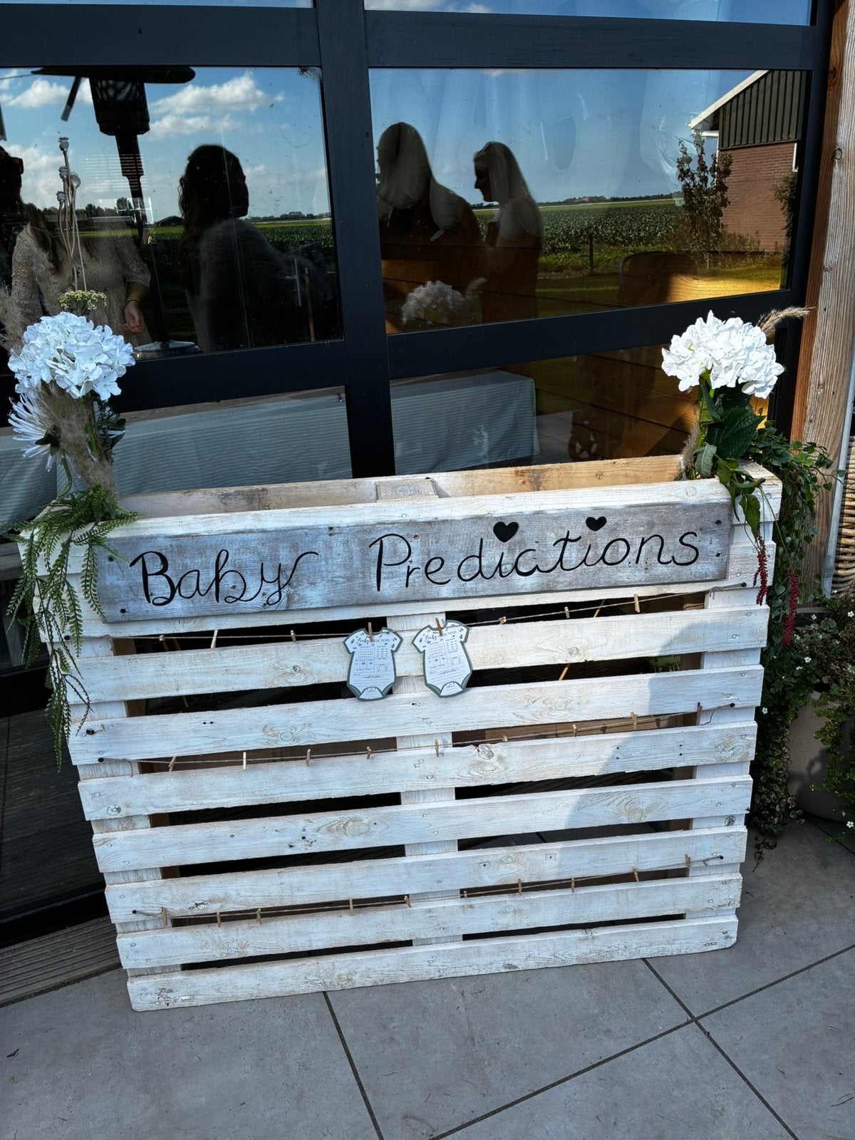 Baby shower pallet, Ophalen, Zo goed als nieuw, Geboortebord