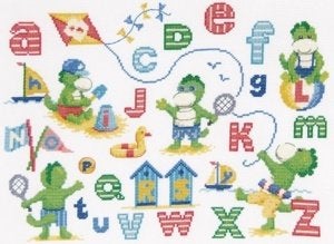 Borduurpakket Dinosaurs ABC BK1038, Geen, Geen, Nieuw, Ophalen of Verzenden