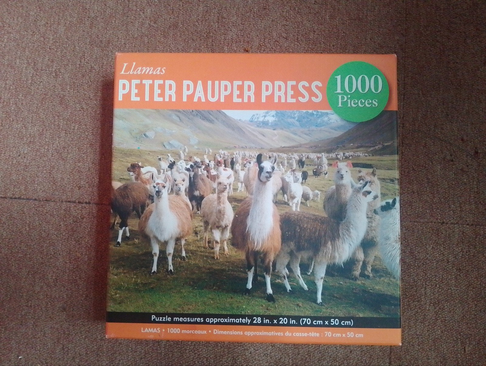 Peter Pauper Press Lama's Legpuzzel - 1000 Stukjes, Ophalen of Verzenden, 500 t/m 1500 stukjes, Zo goed als nieuw, Legpuzzel