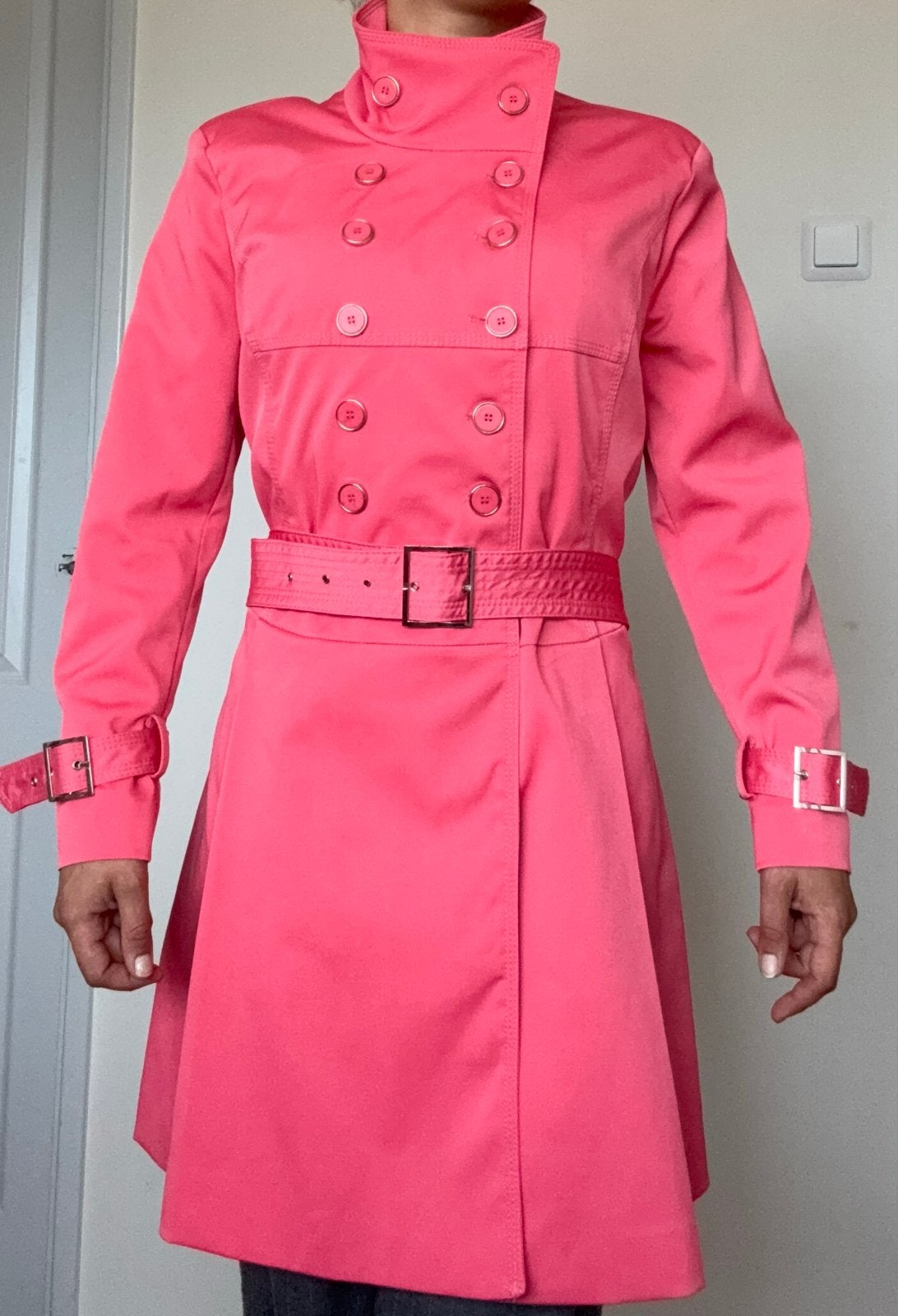 Roze trenchcoat van Chice et Jeune, maat S/M, Ophalen of Verzenden, Nieuw, Maat 36 (S), Roze