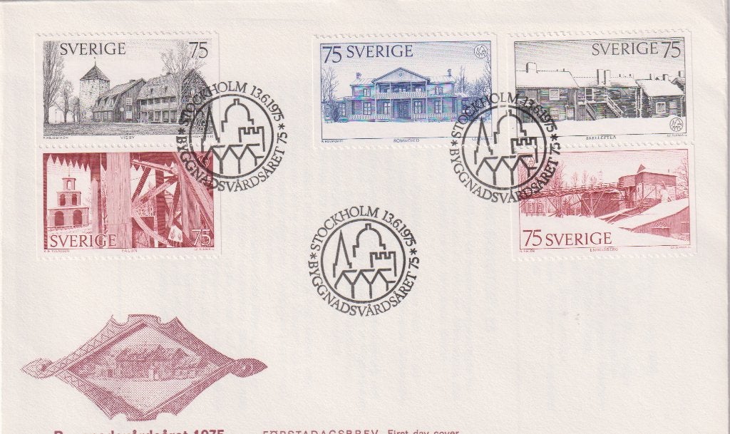 Zweden 1975 Monumentenzorg incl. Infokaart S255, Verzenden, Onbeschreven, Europa