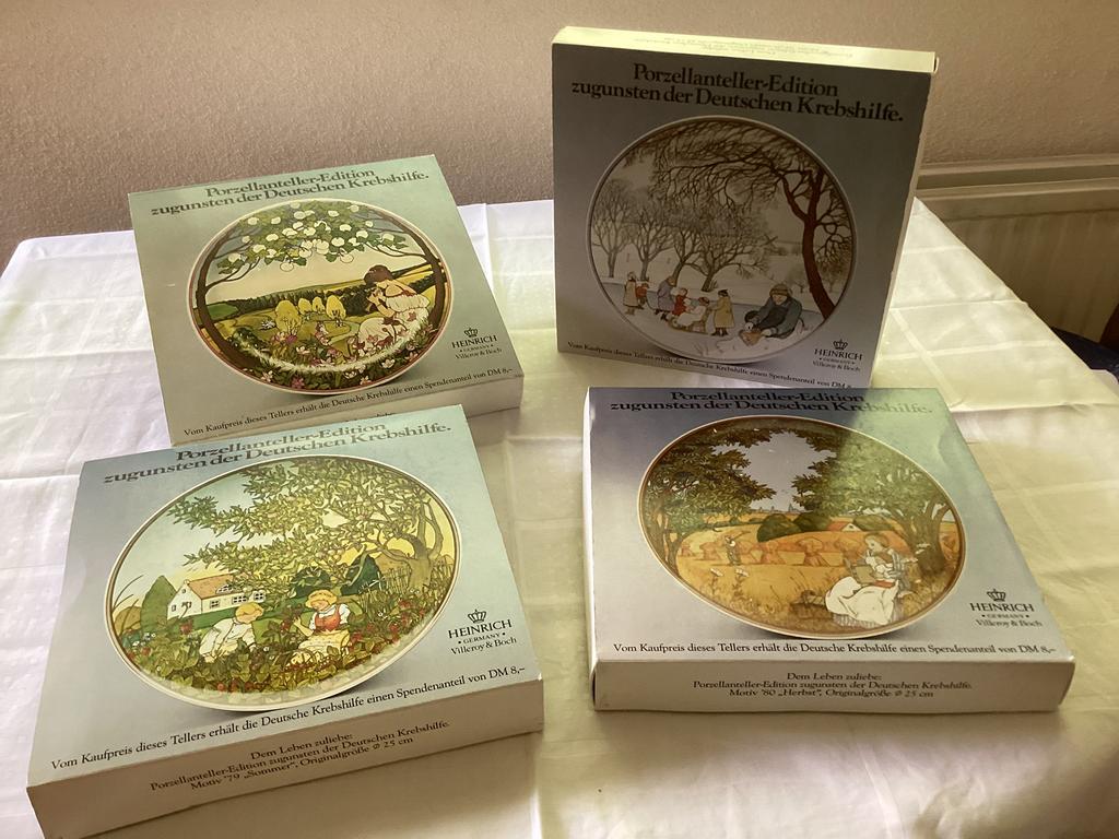 4 Wandborden ‘Villeroy & Boch’ Lente, Zomer, Herfst, Winter., Ophalen of Verzenden