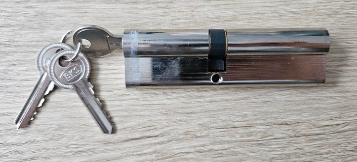 BKS slot 60/50 mm, Ophalen, Zo goed als nieuw, Rvs, Slot