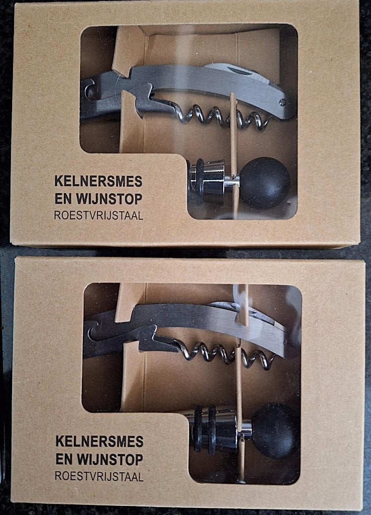 2 Sets Kelnermes en wijnstop, Overige typen, Ophalen of Verzenden, Metaal, Overige merken