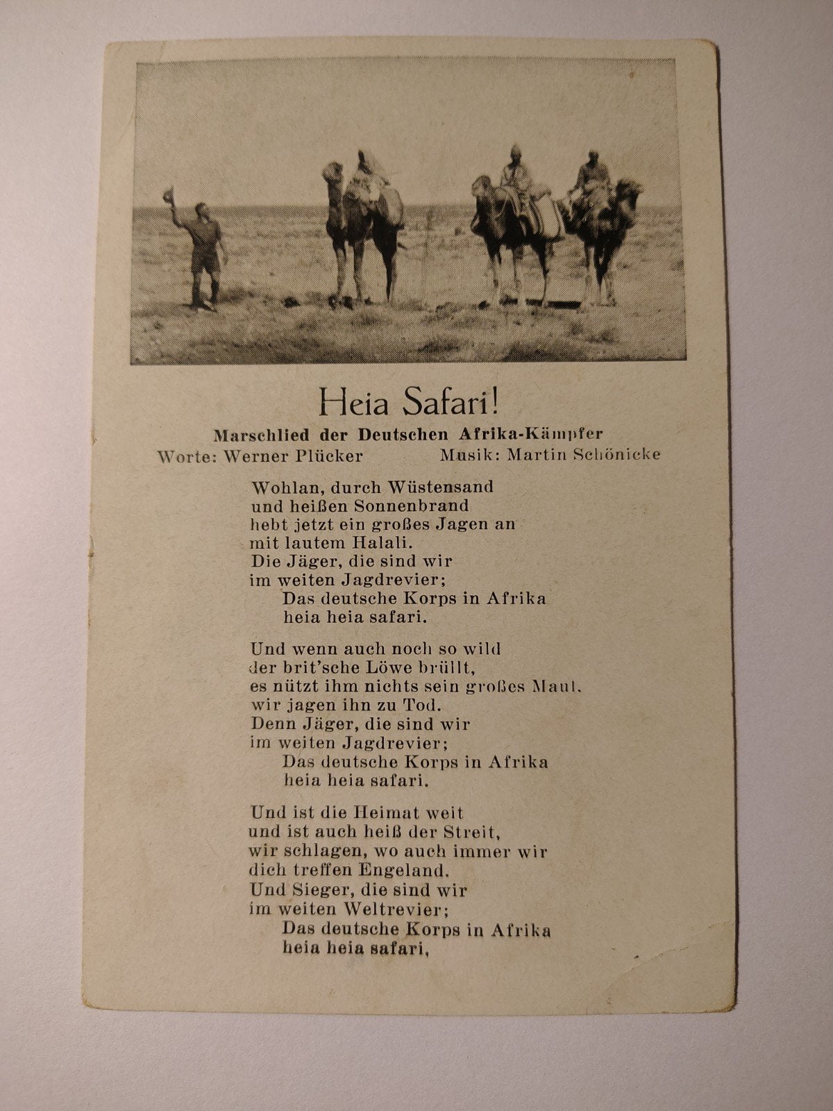 Heia Safari! Ansichtkaart, Verzamelen, Militaria | Tweede Wereldoorlog, Ophalen of Verzenden
