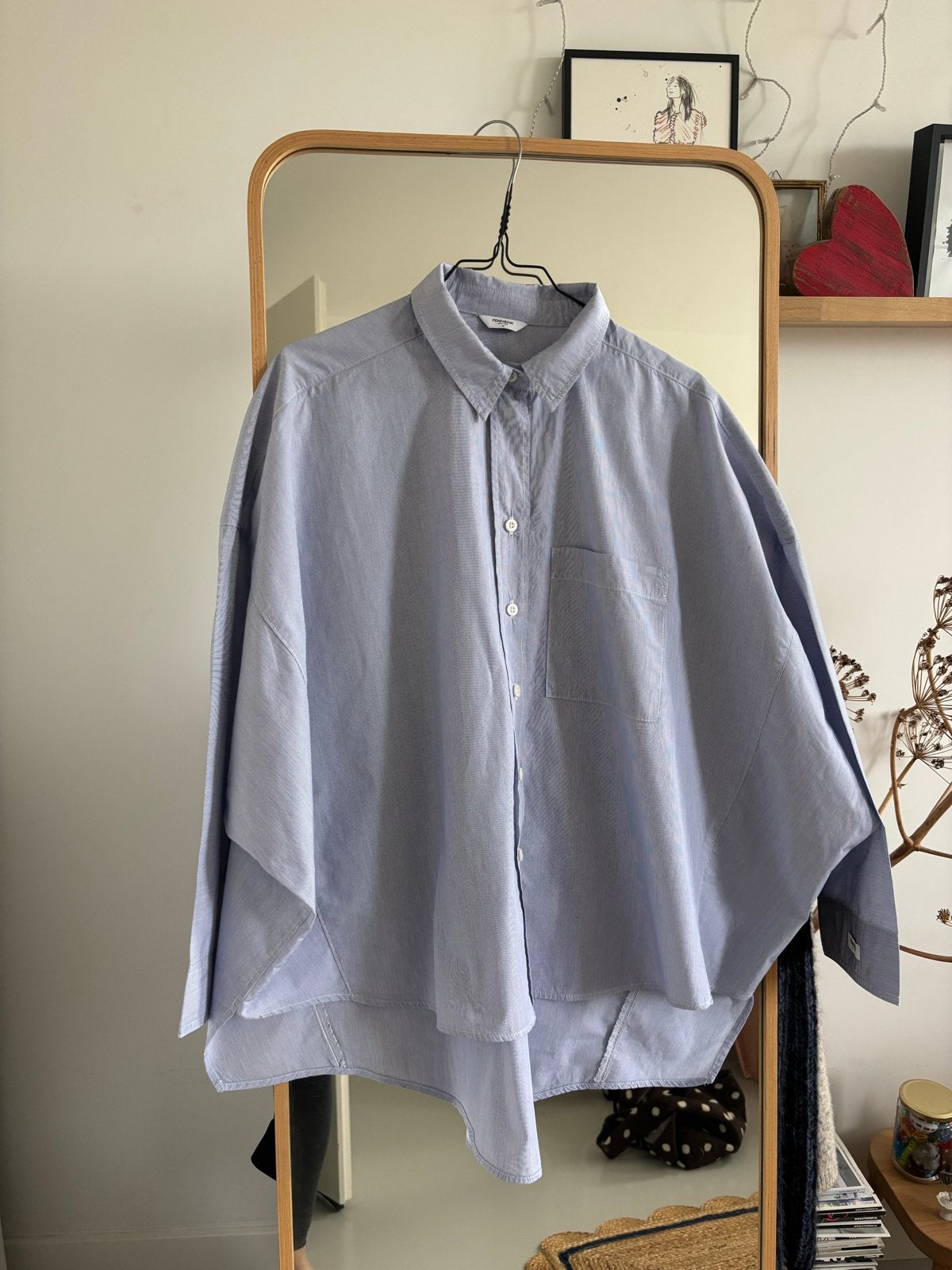 Penn & Ink blouse met streep in marineblauw, Ophalen of Verzenden, Zo goed als nieuw, Blauw