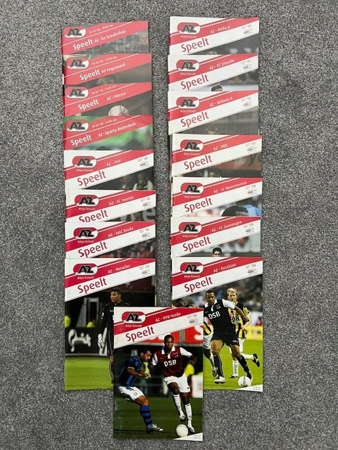 17x programma boekjes AZ Alkmaar 2007 - 2008 kan ook los!, Verzamelen, Verzenden, Zo goed als nieuw, AZ, Boek of Tijdschrift