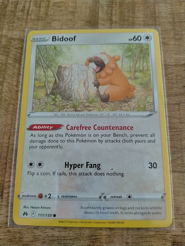 Pokemon Crown Zenith , Bidoof 111/159, Verzenden, Zo goed als nieuw, Losse kaart
