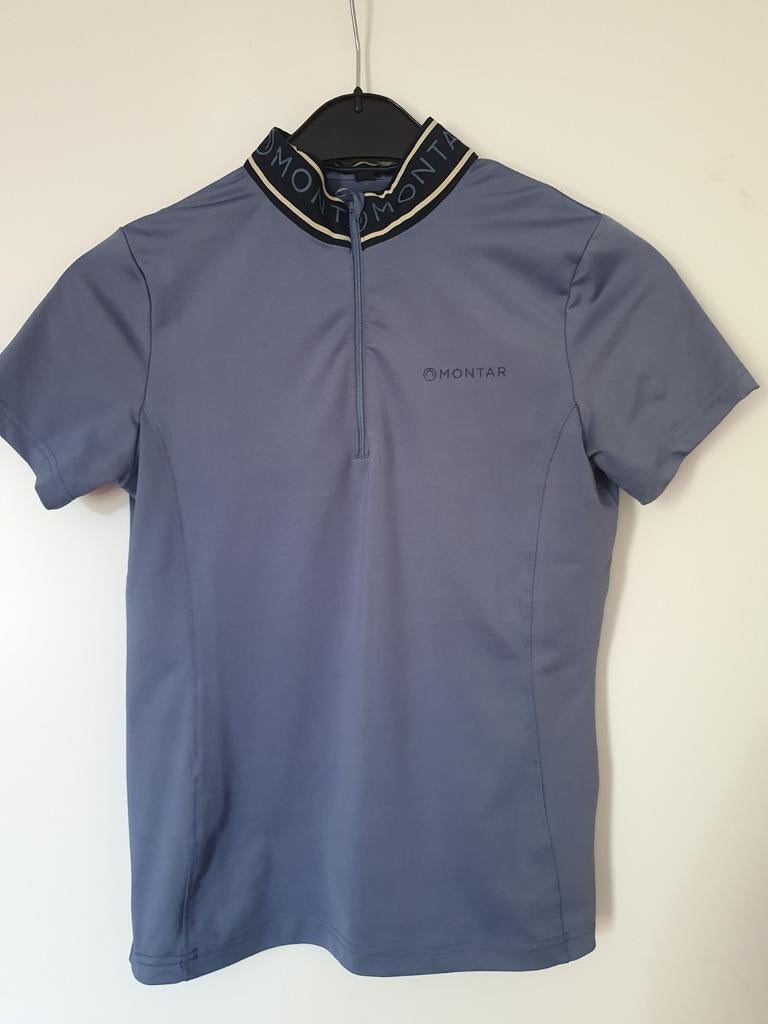T-shirt blauw paardrijkleding maat 176 merk Montar, Ophalen, Dressuur, Bovenkleding