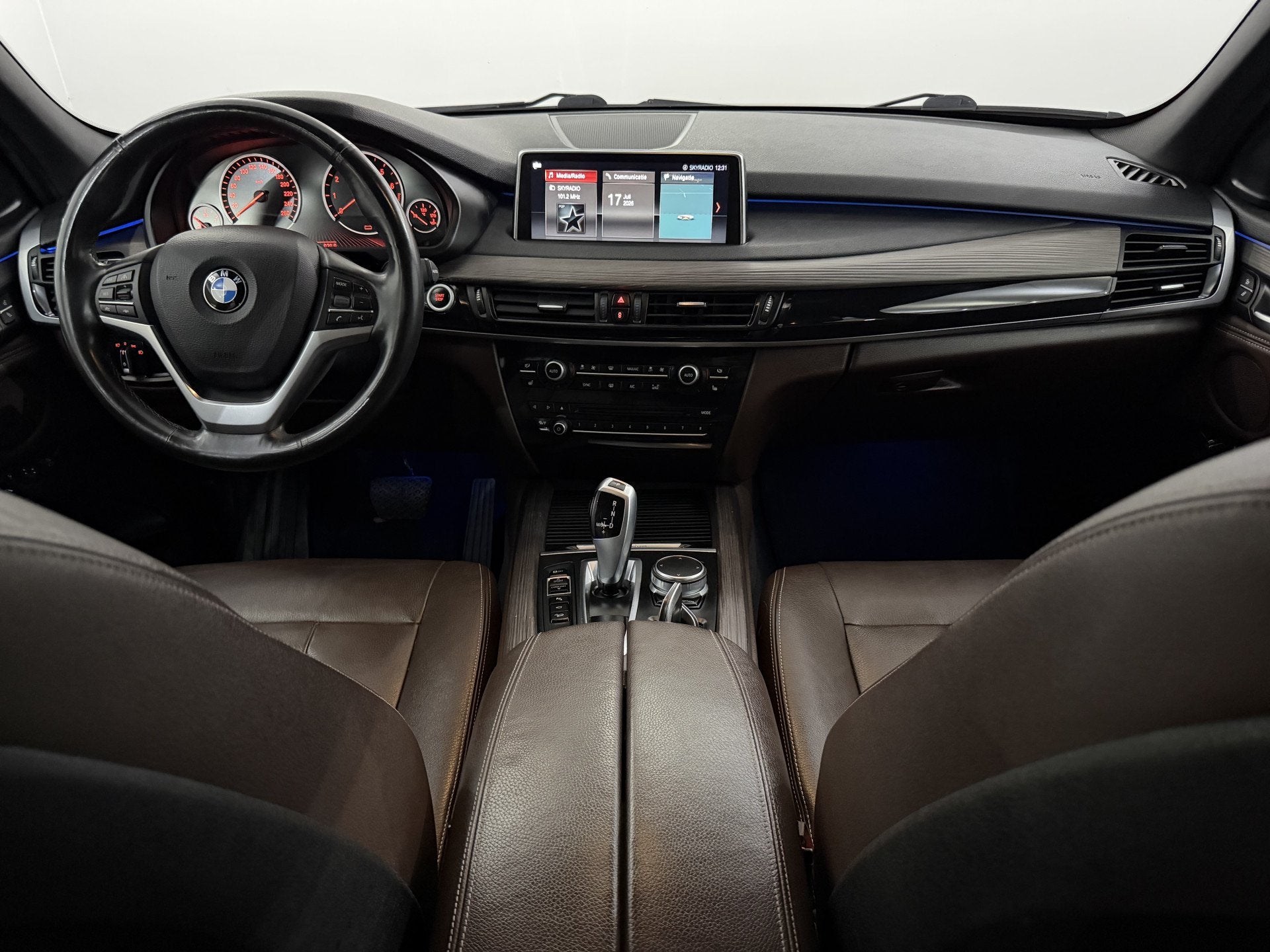 BMW X5 xDrive40e iPerformance High Executive Plug-in Leder,, Auto's, Gebruikt, 4 cilinders, Blauw, Automatische klimaatregeling