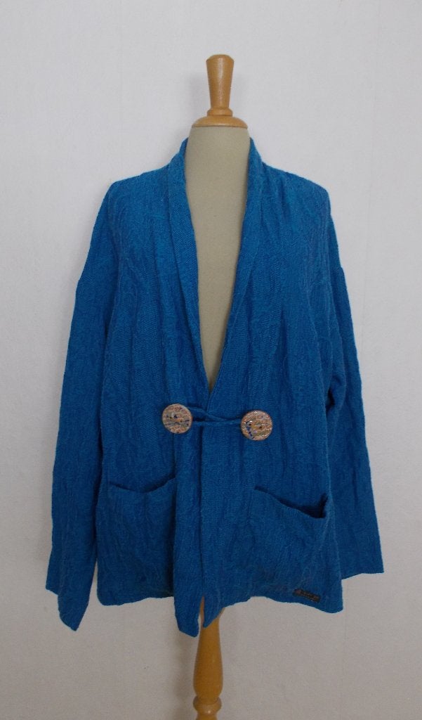 Apart blauw soepel jasje van Geesje Sturre! XL, Kleding | Dames, Maat 46/48 (XL) of groter, Zo goed als nieuw, Jasje, Verzenden