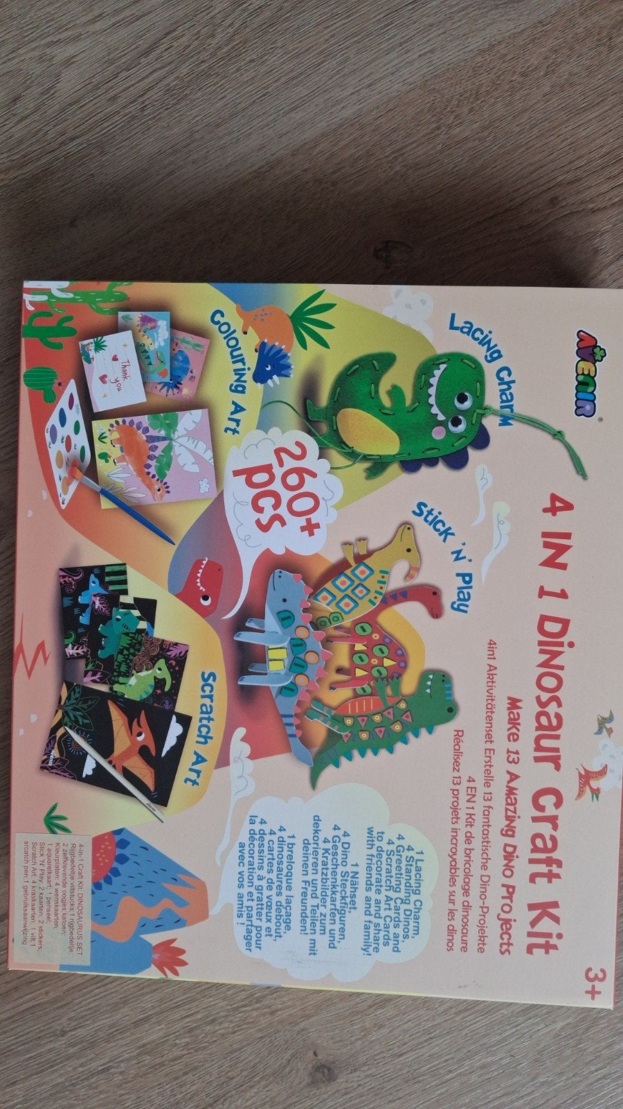 Nieuw 4-in-1 Dinosaurus Knutselset - Meer dan 260 onderdelen, Dieren, Nieuw, Meerkleurig, Ophalen of Verzenden