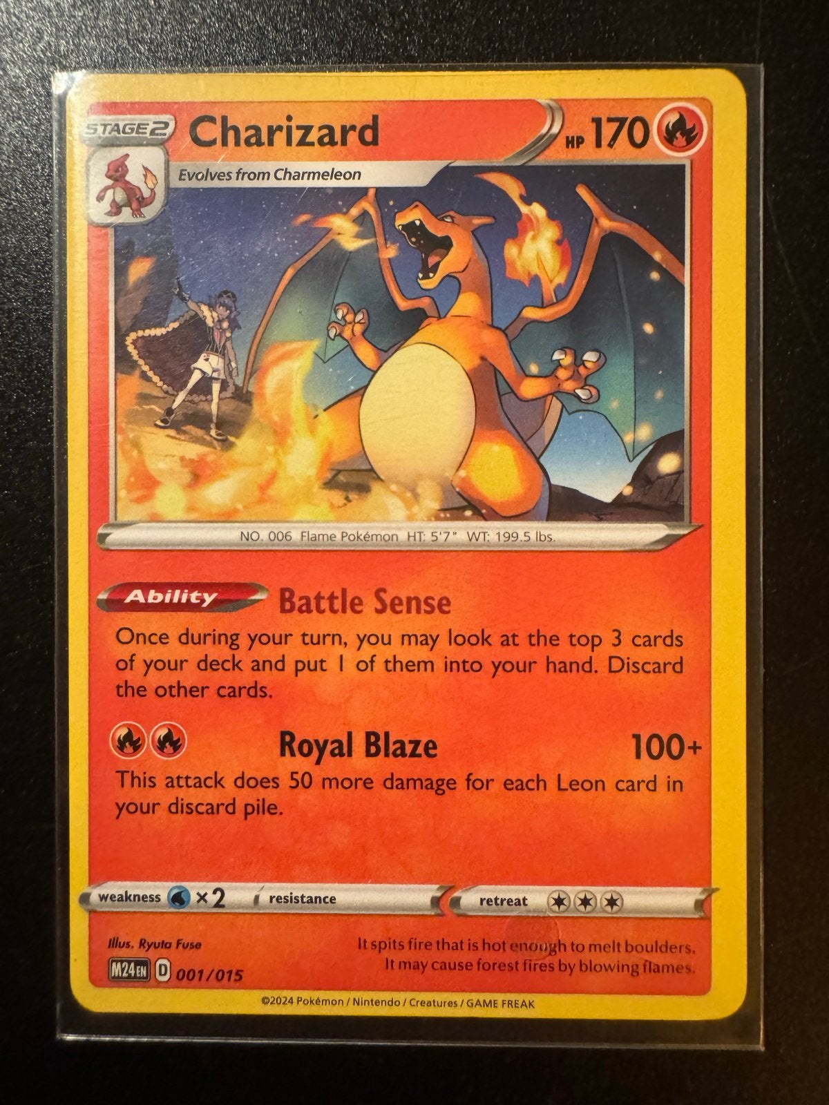Charizard Pokémon kaart M24TH 001/015 - Zo goed als nieuw, Ophalen of Verzenden, Zo goed als nieuw, Losse kaart