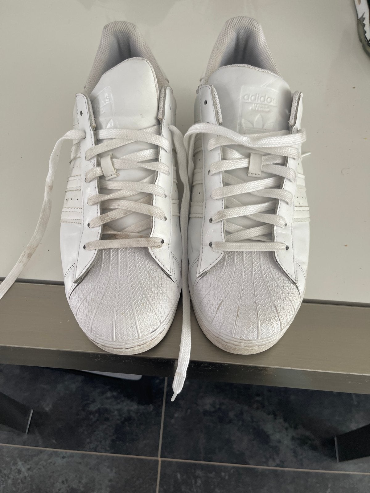Adidas Superstar sneakers wit - Maat 47 1/3, Ophalen, Gedragen, Wit, Sneakers of Gympen