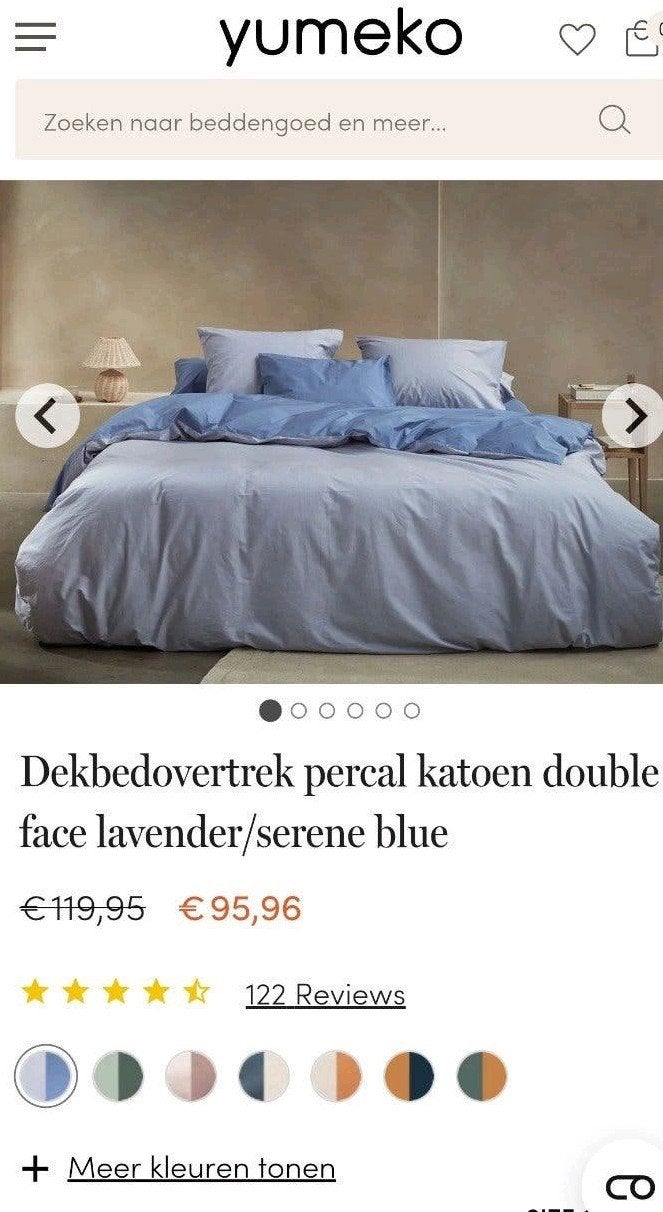 Yumeko Percale Katoen dekbedovertrekken met hoeslaken, Blauw, Dekbedovertrek, Ophalen of Verzenden, Nieuw
