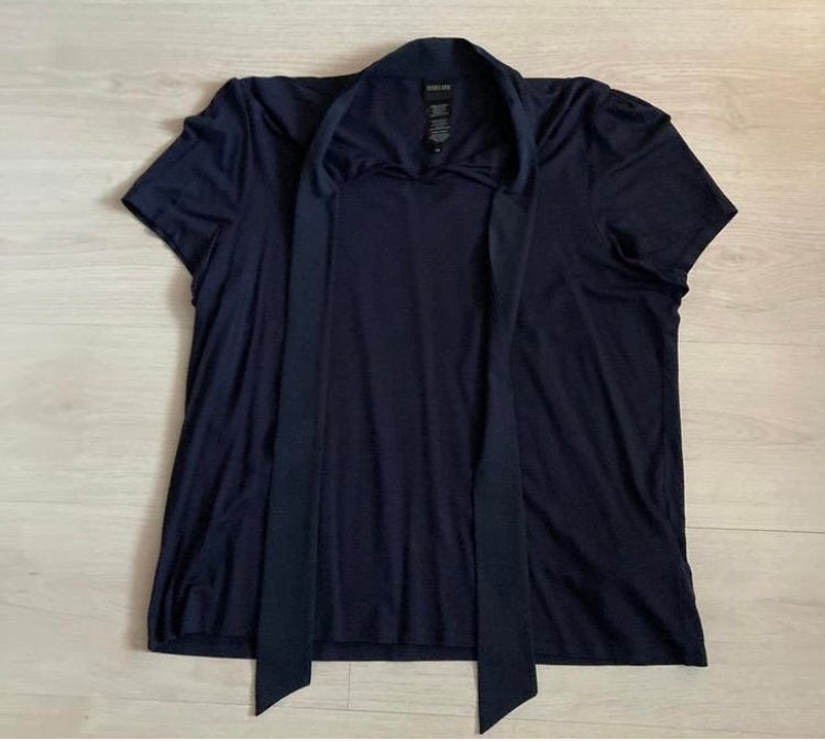 MADELEINE t-shirt strikkraag maat 44 marineblauw, Blauw, Maat 42/44 (L), Ophalen of Verzenden, Zo goed als nieuw