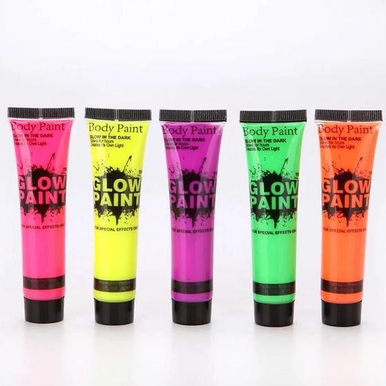 Glow in the dark bodypaint (set van 5 tubes), Ophalen of Verzenden