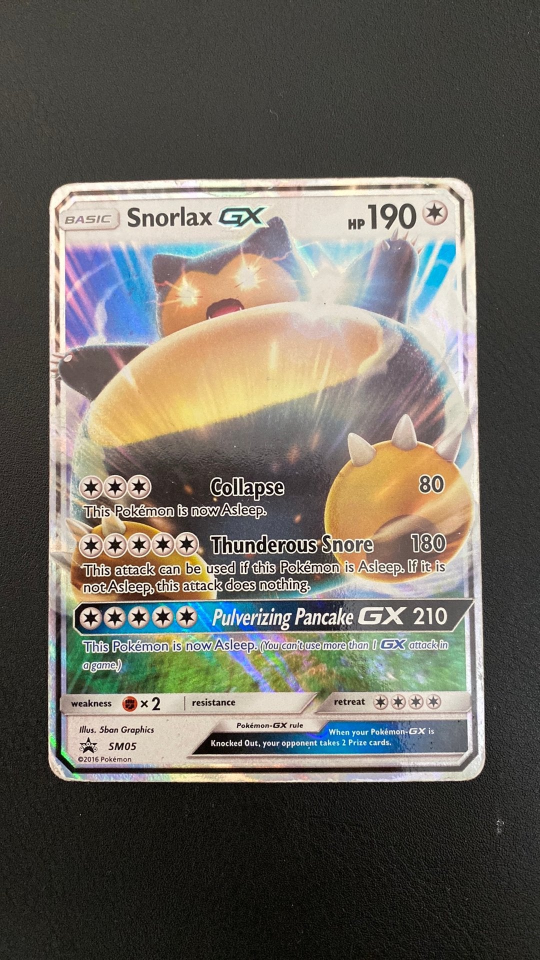 Pokemon snorlax gx sm05  promo, Ophalen of Verzenden, Gebruikt, Losse kaart