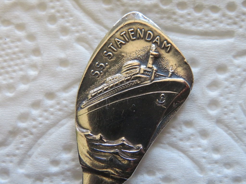 Verzilverd Lepeltje s.s. Statendam Holland-Amerika Lijn(HAL), Overige materialen, Gebruikt, Verzenden, Verzilverd