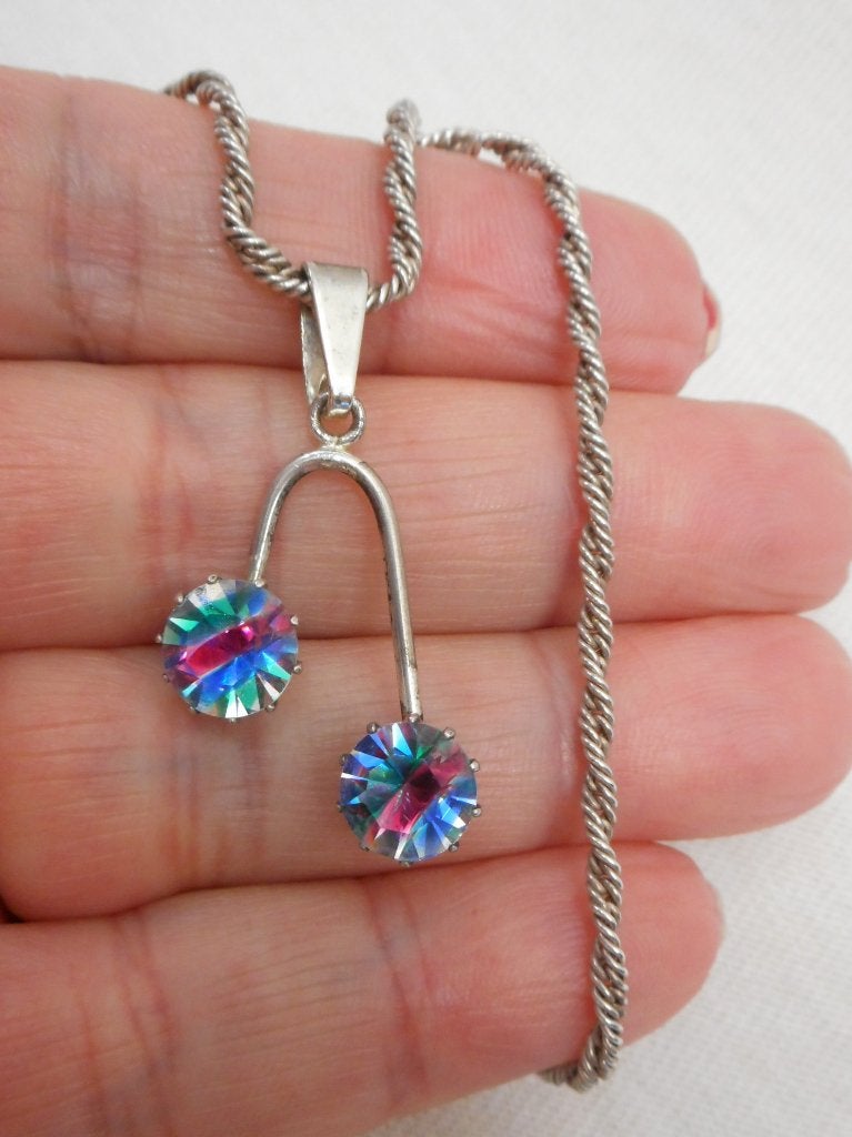 Zilveren koordketting met hanger met rijnstenen nr.1930, Verzenden, Zilver, Ketting