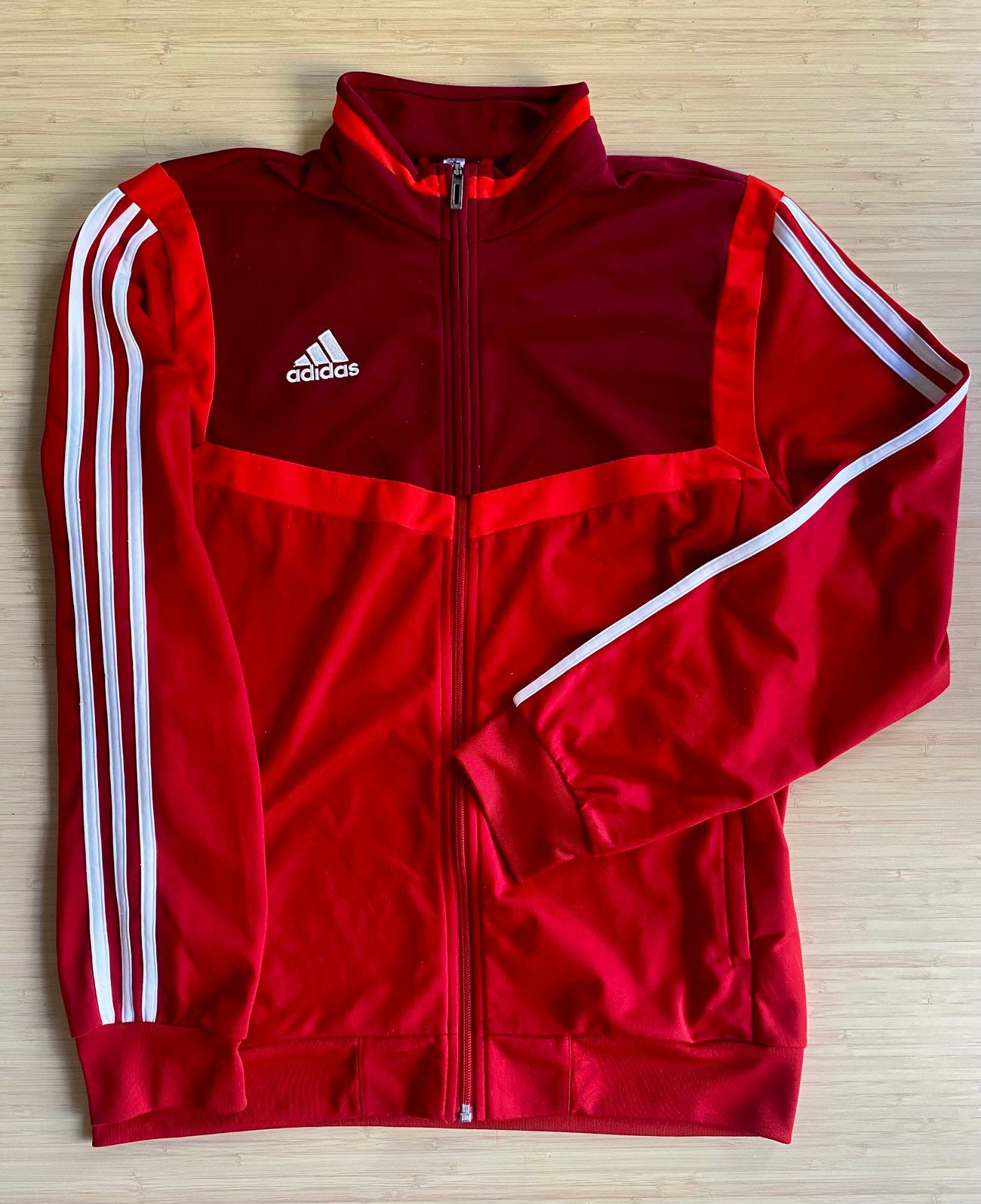 Adidas jack / vest / jasje rood (medium / large), Ophalen of Verzenden, Gedragen, Rood, Maat 42/44 (L)