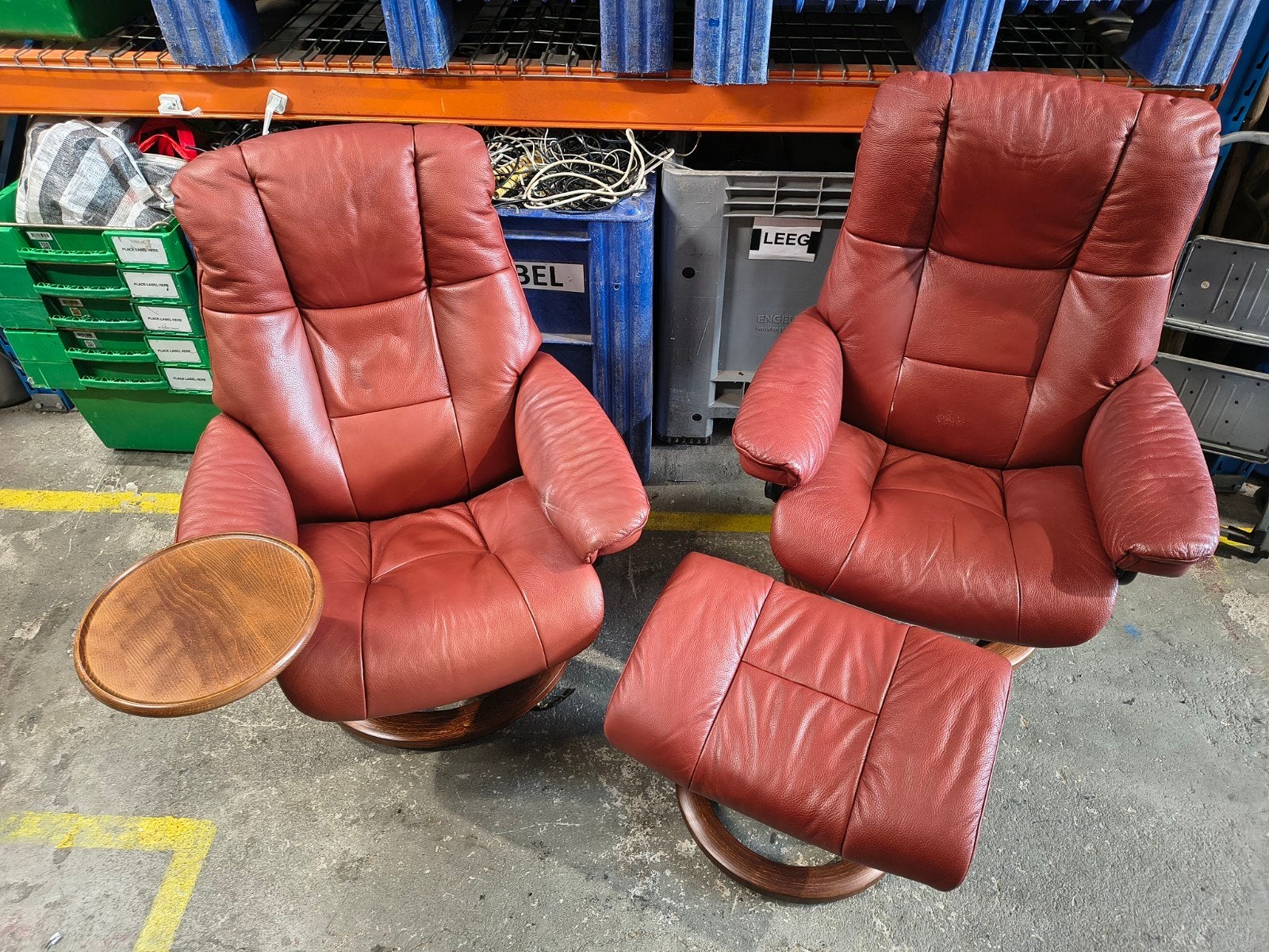 2 x stress less relax fauteuil, Huis en Inrichting, Fauteuils, Ophalen, Gebruikt, ., Leer