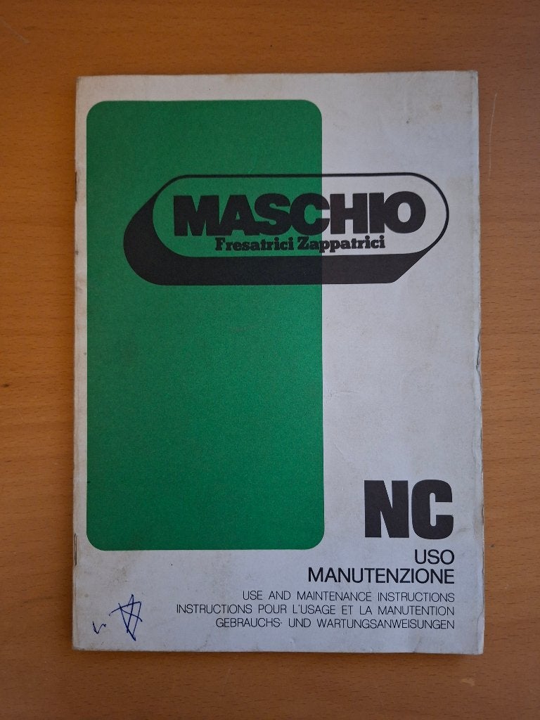 Handleiding en onderhoudsboek Maschio frees schoffelmachines, Ophalen of Verzenden, Gelezen, Tractor en Landbouw