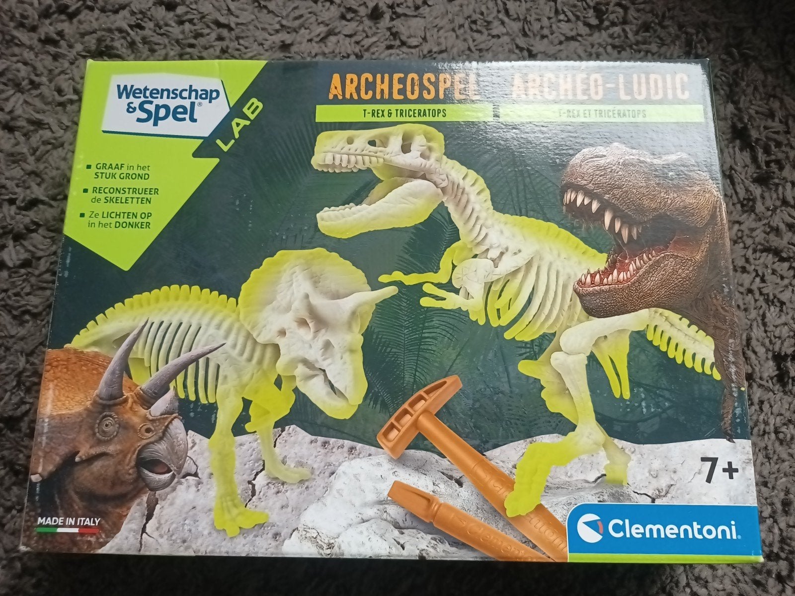 Clementoni Archeospel T-Rex & Triceratops - Nieuw in doos, Ophalen of Verzenden, Nieuw, Knutselen, Met licht