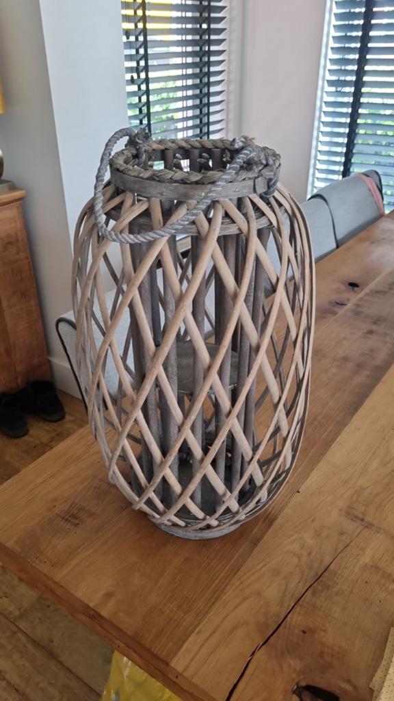 Groot rotan windlicht 52 cm hoog, Ophalen