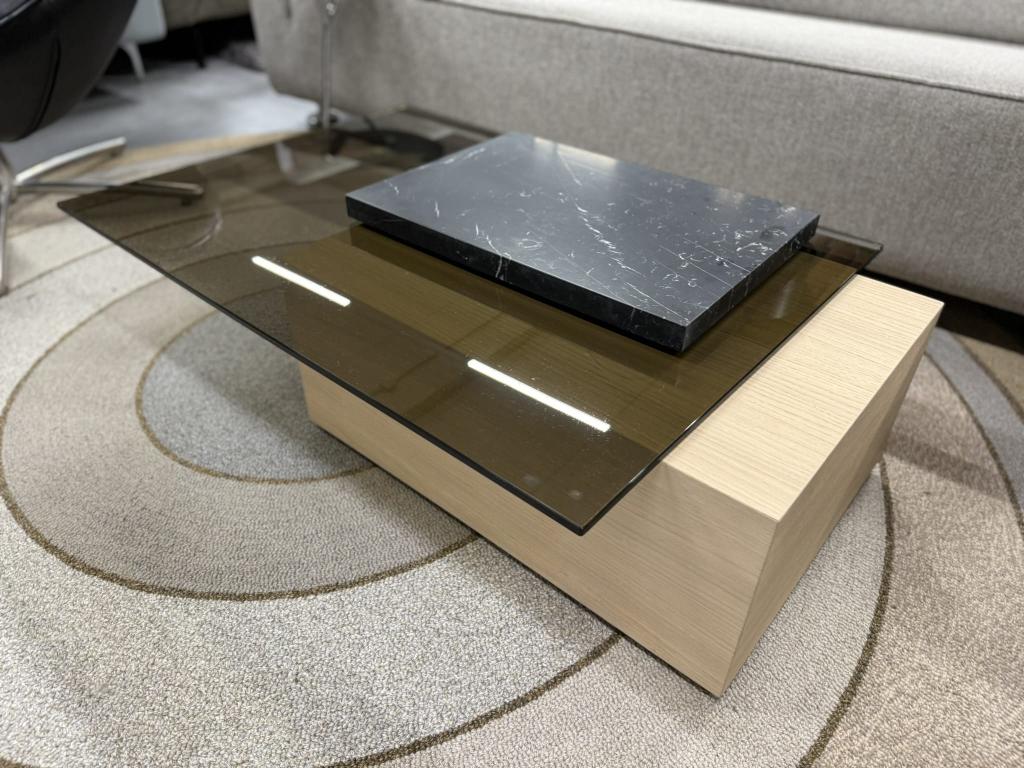Nieuw Gelderland 10050 Palea salontafel eiken marmer 100x65, 50 tot 100 cm, Nieuw, Overige materialen, Gelderland