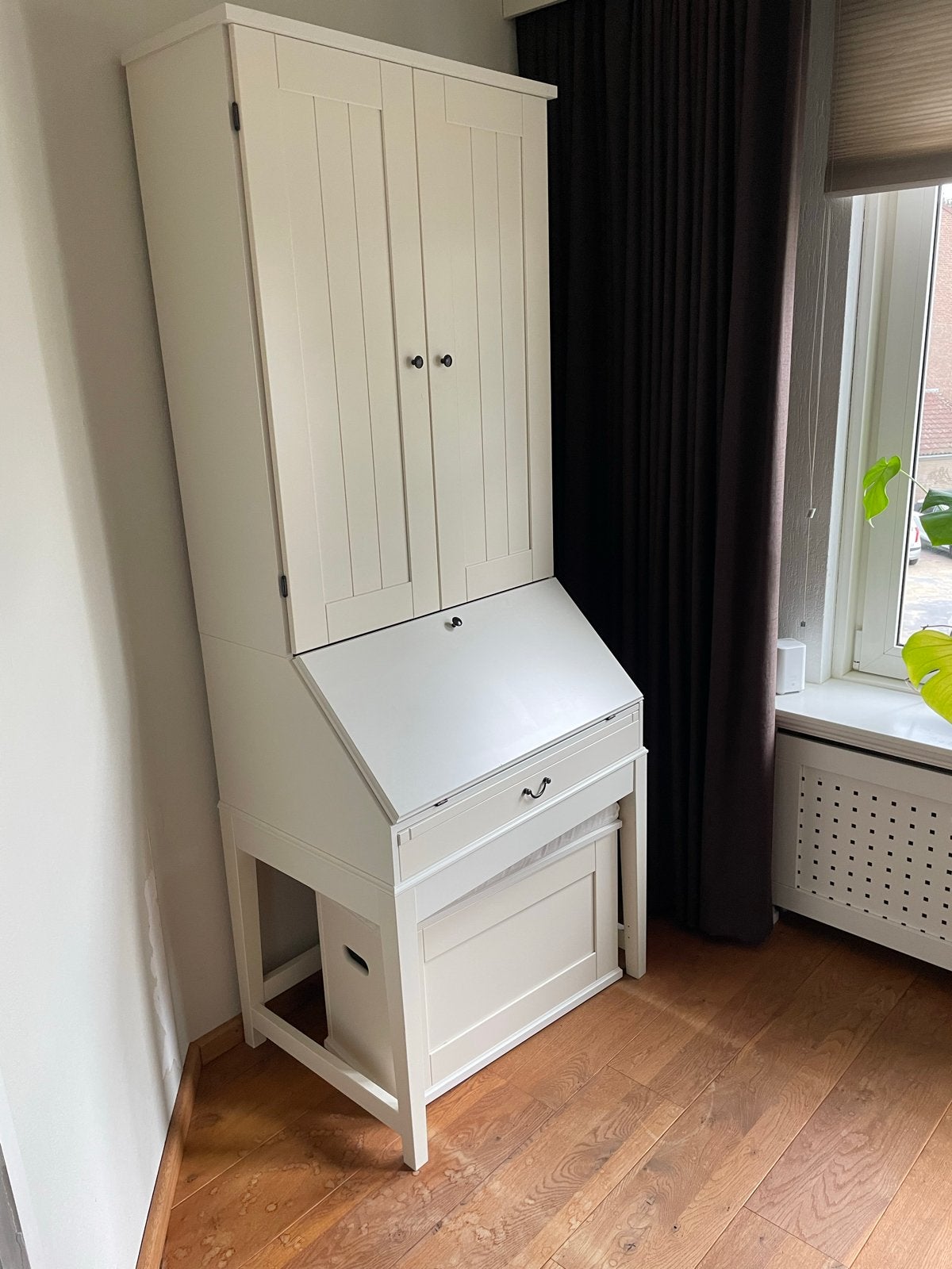 IKEA HEMNES Bureau met opzetkast en opbergbankje, Huis en Inrichting, Ophalen, Gebruikt