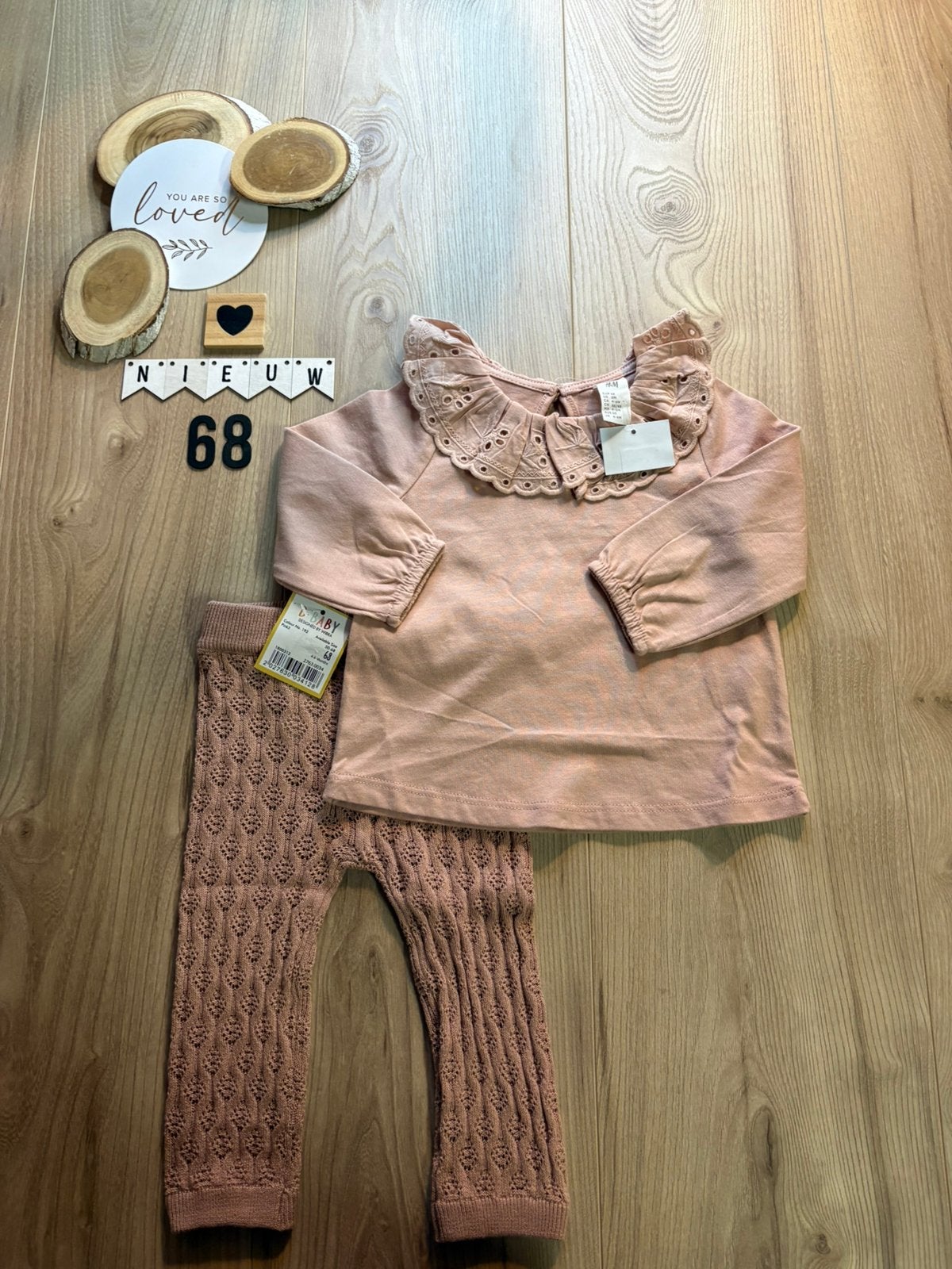 Baby meisje setje h&m shirtje, Wibra broekje maat 68, Ophalen of Verzenden, Nieuw, Meisje, Setje