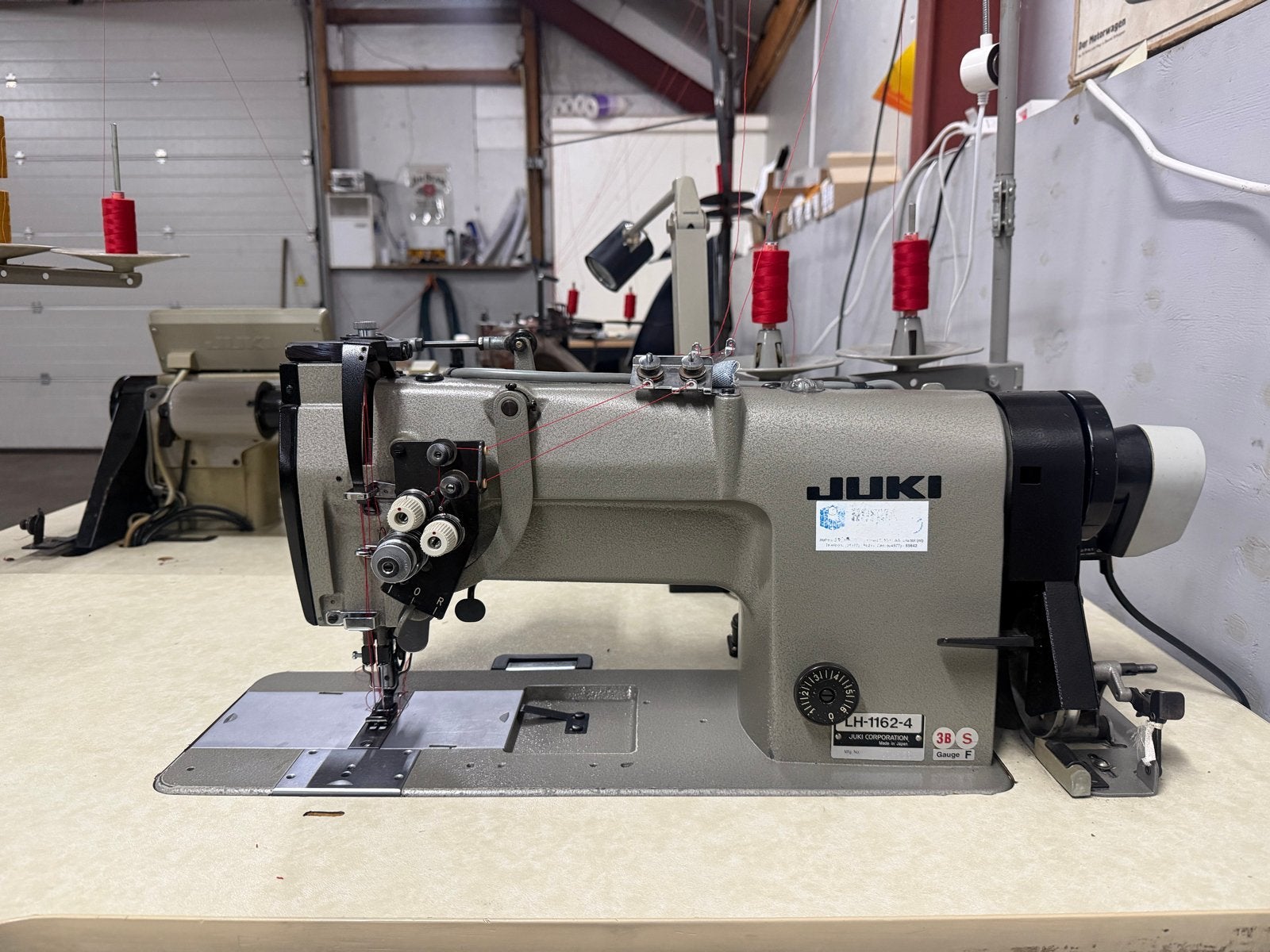 Juki LH-1162-4 Dubbel Naalds Lockstitch Naaimachine, Gebruikt, Naaimachine, Industrieel, Ophalen