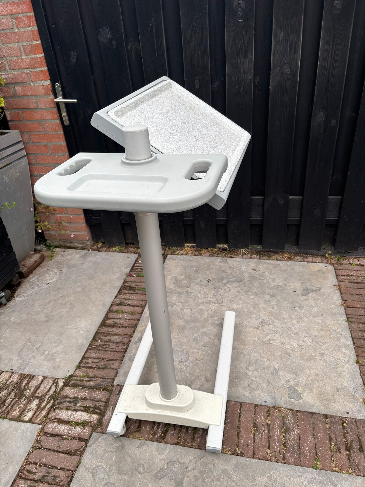Verrijdbare bijzettafel/laptoptafel met verstelbaar blad, Ophalen, Kunststof, Gebruikt, 75 cm of meer