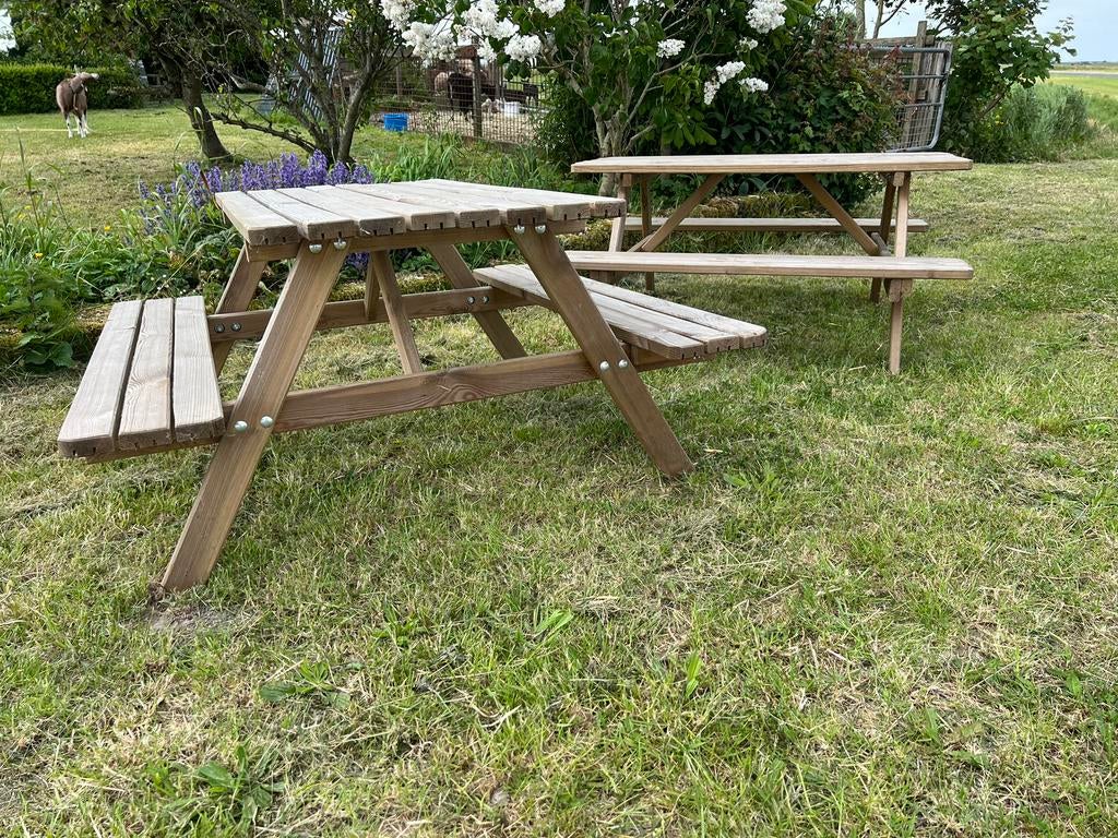 Kinder picknick tafels, Tuin en Terras, Ophalen of Verzenden, Zo goed als nieuw, Rechthoekig, Hout