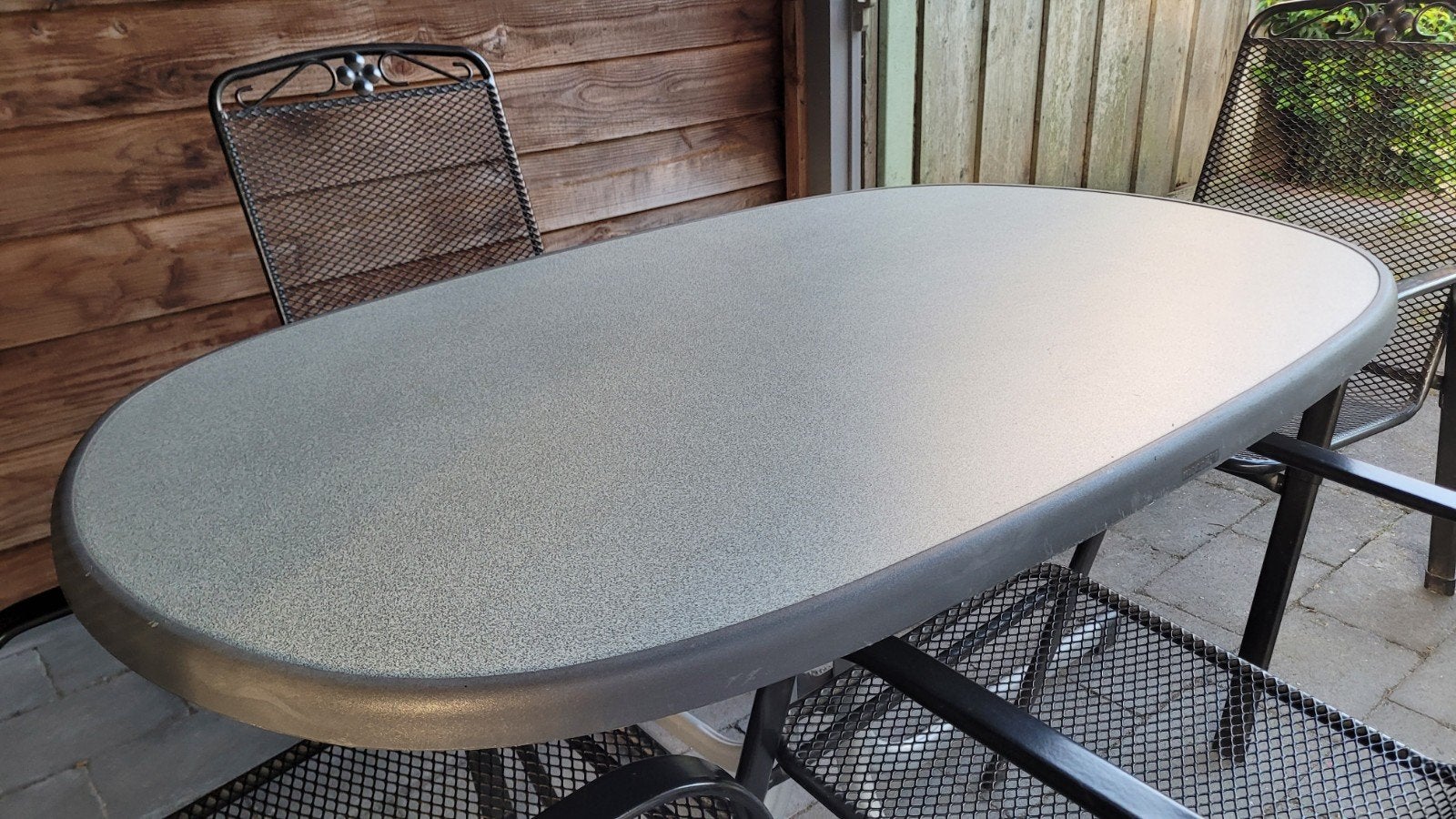 Ovale tuintafel met 4 stoelen, Ophalen, Gebruikt, Tuinset, Eettafel