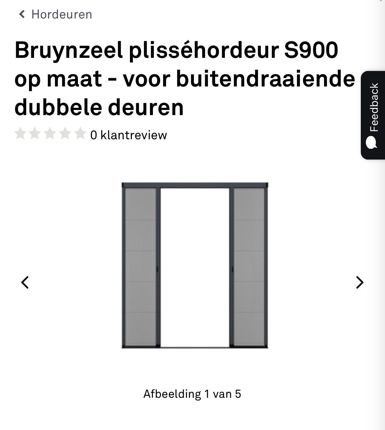 Plisséhordeur op maat - Antracietgrijs (RAL 7016), Hordeur, Nieuw, Ophalen of Verzenden, 120 cm of meer