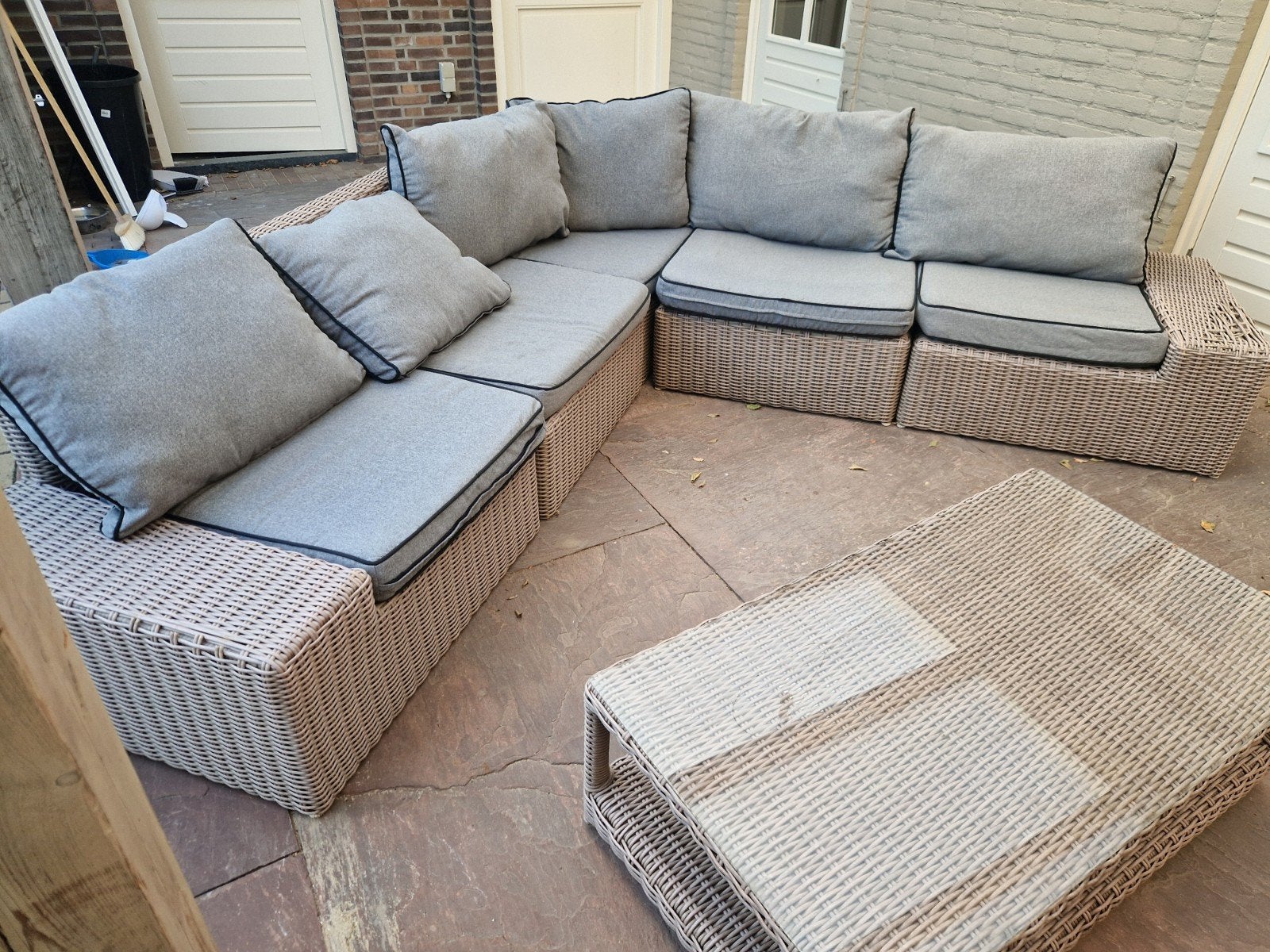 lounge set , rotan, Tuin en Terras, 5 zitplaatsen, Gebruikt, Rotan, Ophalen of Verzenden