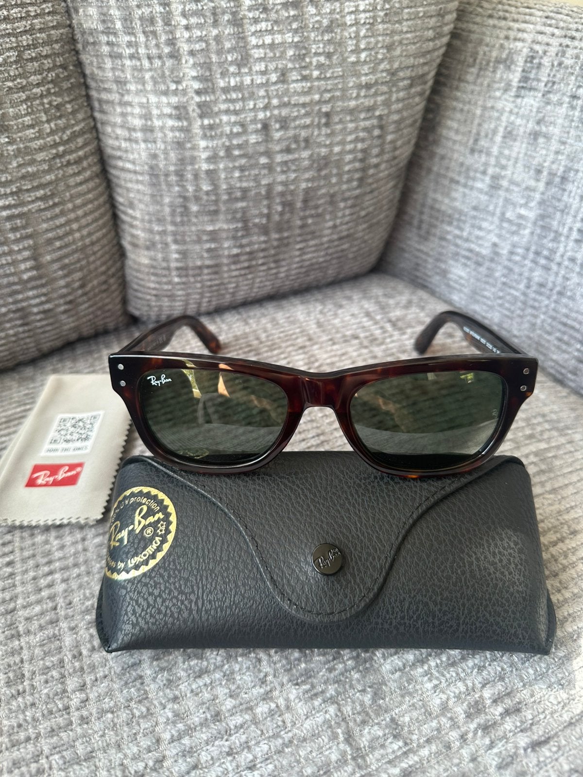 Rayban Mr Burbank Tortoise RB2283 zonnebril 52mm, Zonnebril, Bruin, Ophalen of Verzenden, Zo goed als nieuw